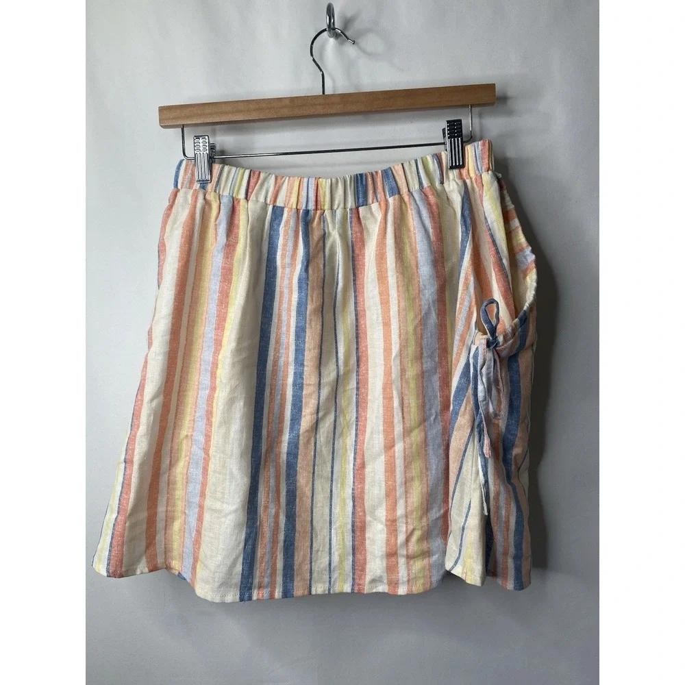 Copper Key Womens Linen Skirt Size Large Tenniscore Lined‎ Coastal Cottagecore